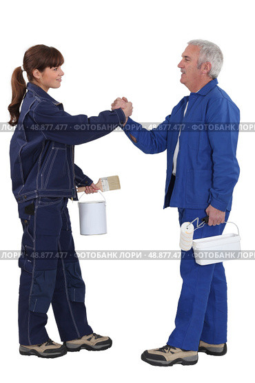 Painters forming a partnership. Стоковое фото, агентство Ingram Publishing / Фотобанк Лори