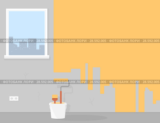 Painting or improvement home room or apartment background. Стоковая иллюстрация, иллюстратор Александр Галата / Фотобанк Лори