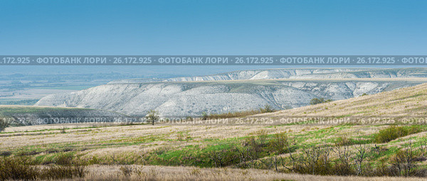 Панорама донских меловых гор в Донском природном парке (2017 год). Редакционное фото, фотограф Матвей Солодовников / Фотобанк Лори
