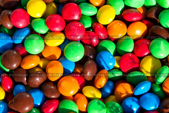 Panorama of small colorful jelly candies. Multicolored jelly. Стоковое фото, фотограф Лазаренко Светлана / Фотобанк Лори
