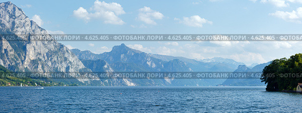 Панорама озера Траунзее, Австрия. Стоковое фото, фотограф Юрий Брыкайло / Фотобанк Лори