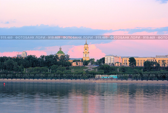 Панорама Перми со стороны реки Камы (2009 год). Стоковое фото, фотограф Александр  Буторин / Фотобанк Лори