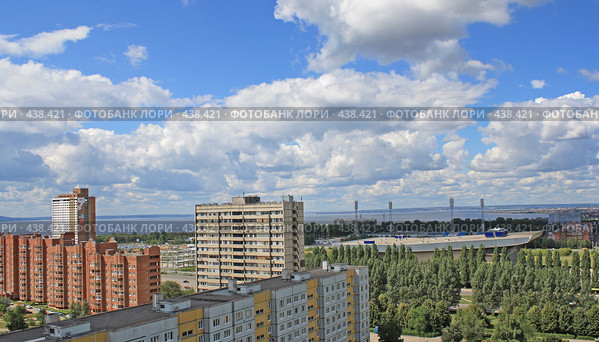 Панорама Тольятти с высоты птичьего полета (2008 год). Стоковое фото, фотограф Лукиянова Наталья / Фотобанк Лори