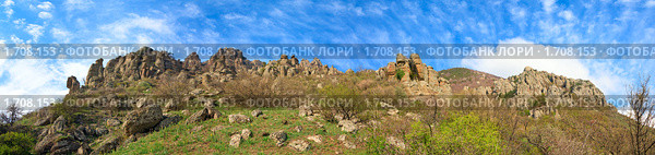 Панорамный вид горы Демерджи (Крым, Украина) Стоковое фото, фотограф Юрий Брыкайло / Фотобанк Лори