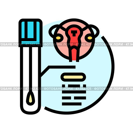 pap smear gynecologist color icon vector illustration. Стоковая иллюстрация, иллюстратор Vectorwin / Фотобанк Лори