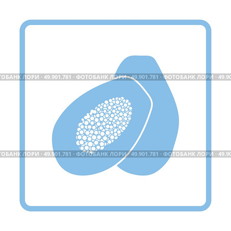Papaya icon. Blue frame design. Vector illustration. Стоковая иллюстрация, агентство Ingram Publishing / Фотобанк Лори