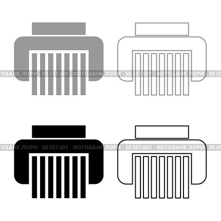 Paper shredder confidential paper grinder document office tools set icon grey black color vector illustration image simple solid fill outline contour line thin flat style. Paper shredder confidential paper grinder document office tools set icon grey black color vector illustration image solid fill outline contour line thin flat style. Стоковая иллюстрация, агентство Ingram Publishing / Фотобанк Лори