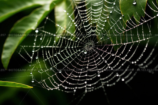 Paralyzing Spider poison web. Generate Ai. Стоковое AI-изображение, AI-художник Иван Рябоконь / Фотобанк Лори