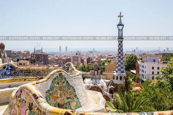 Parc Guell designed by Antoni Gaudi Barcelona, Spain. Стоковое фото, агентство Ingram Publishing / Фотобанк Лори