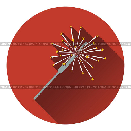 Party sparkler icon. Flat design. Vector illustration. Стоковая иллюстрация, агентство Ingram Publishing / Фотобанк Лори