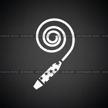 Party whistle icon. Black background with white. Vector illustration. Стоковая иллюстрация, агентство Ingram Publishing / Фотобанк Лори