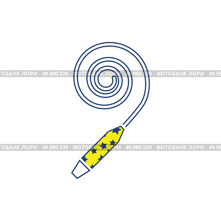 Party whistle icon. Thin line design. Vector illustration. Стоковая иллюстрация, агентство Ingram Publishing / Фотобанк Лори