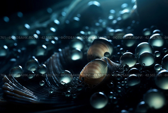 Pearls mussel gems shells. Generate ai. Стоковое AI-изображение, AI-художник Иван Рябоконь / Фотобанк Лори