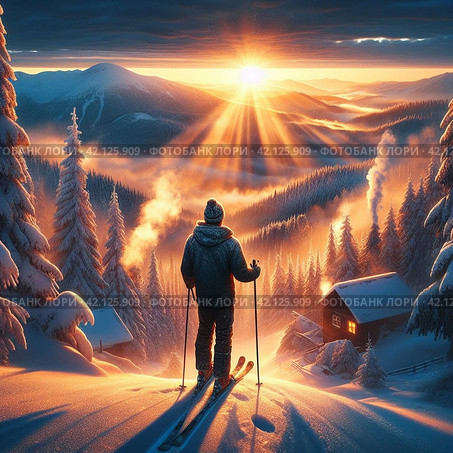 Пейзаж. Стоковое AI-изображение, AI-художник Вадим Кабаев / Фотобанк Лори