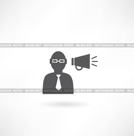 people - man, person with a megaphone. Стоковая иллюстрация, агентство Ingram Publishing / Фотобанк Лори