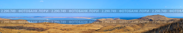 Перешеек на полуостров Краббе. Приморский край. Панорама. Стоковое фото, фотограф Сергеев Игорь / Фотобанк Лори