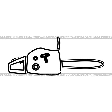 Petrol powered saw black icon . Стоковая иллюстрация, агентство Ingram Publishing / Фотобанк Лори