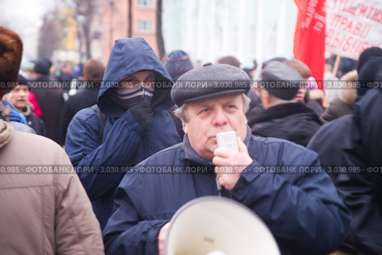 Петрозаводск, Карелия - митинг у здания Правительства 10 декабря 2011 года. Редакционное фото, фотограф Павел С. / Фотобанк Лори