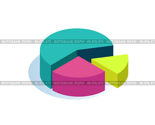 Pie rounded diagram icon with segments and parts sections. Visual representation of data, visualization of information. Chart infographics vector. Pie Rounded Diagrams Icon Vector Illustration. Стоковая иллюстрация, агентство Ingram Publishing / Фотобанк Лори