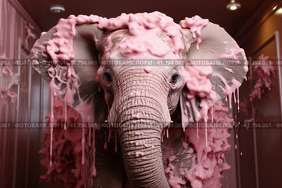 Pink Elephant  Generative AI. Стоковое AI-изображение, AI-художник Анна Кривицкая / Фотобанк Лори