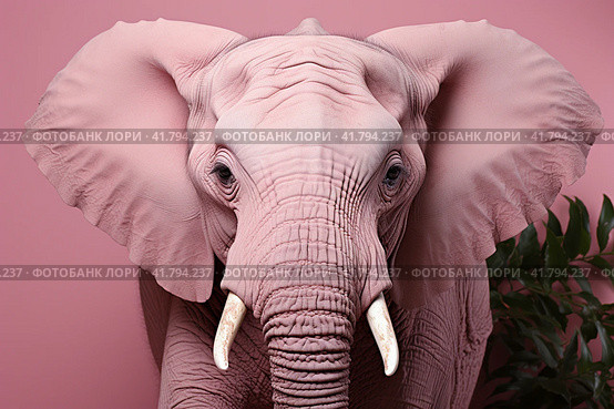 Pink Elephant  Generative AI. Стоковое AI-изображение, AI-художник Анна Кривицкая / Фотобанк Лори
