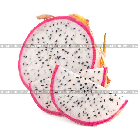 Pitaya or Dragon Fruit isolated on white background. Стоковое фото, агентство Ingram Publishing / Фотобанк Лори