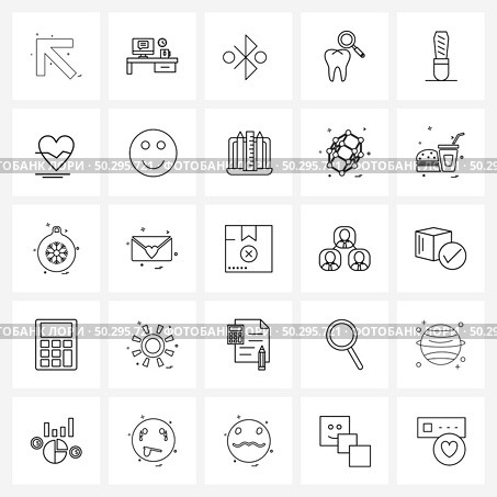 Pixel Perfect Set of 25 Vector Line Icons such as manicure, buffer, bluetooth, clean, teeth Vector Illustration. Стоковая иллюстрация, агентство Ingram Publishing / Фотобанк Лори