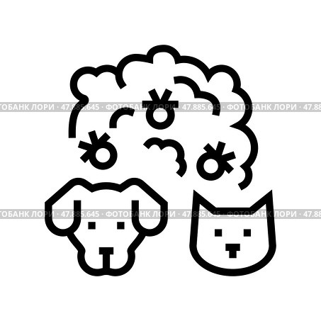 plague domestic animal line icon vector illustration. Стоковая иллюстрация, иллюстратор Vectorwin / Фотобанк Лори