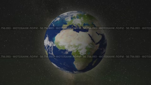 Planet Earth between stars animation. Стоковая анимация, аниматор Михаил Коханчиков / Фотобанк Лори