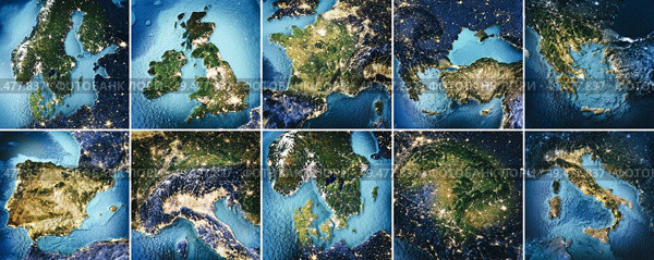 Planet Earth topography map set. Elements of this image furnished by NASA. 3d rendering. Planet Earth topography map set. Стоковое фото, агентство Ingram Publishing / Фотобанк Лори