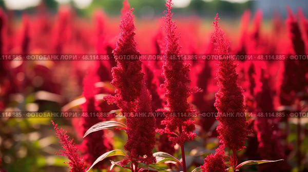 plant red amaranth ai generated. Стоковое AI-изображение, AI-художник Vectorwin / Фотобанк Лори