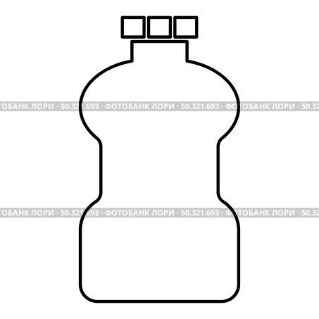 Plastic bottle Cleanser contour outline icon black color vector illustration flat style simple image. Plastic bottle Cleanser contour outline icon black color vector illustration flat style image. Стоковая иллюстрация, агентство Ingram Publishing / Фотобанк Лори