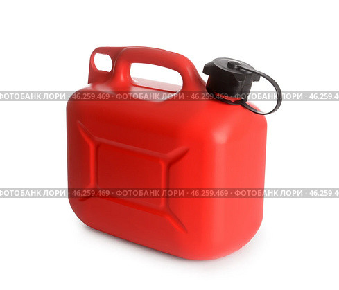 Plastic jerrycan on white background. Стоковое фото, фотограф Pixel_shot / Фотобанк Лори