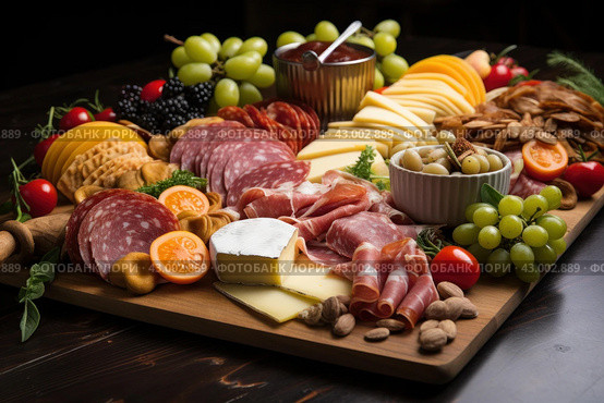 Plentiful Appetizers platter. Generate Ai. Стоковое AI-изображение, AI-художник Иван Рябоконь / Фотобанк Лори