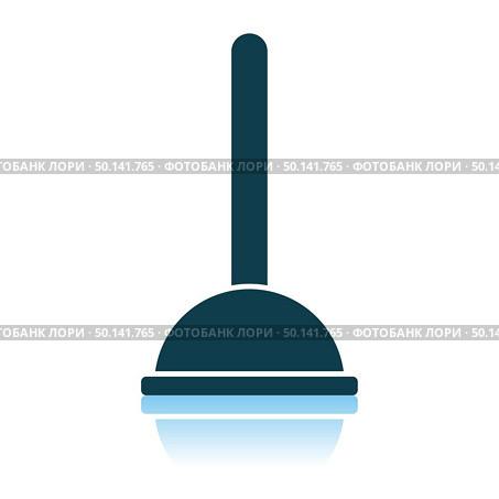Plunger Icon. Shadow Reflection Design. Vector Illustration. Стоковая иллюстрация, агентство Ingram Publishing / Фотобанк Лори