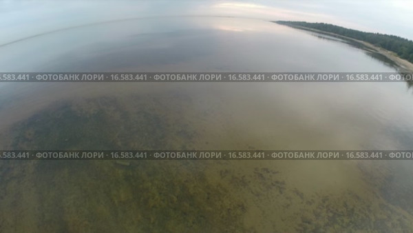 Полет над Финским заливом, Тарховский пляж, Санкт-Петербург (2014 год). Стоковое видео, видеограф Всеволод / Фотобанк Лори