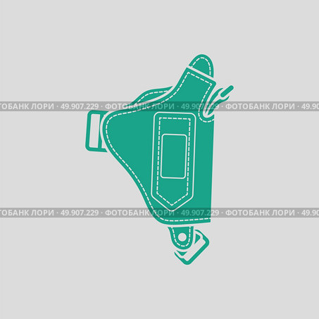 Police holster gun icon. Gray background with green. Vector illustration. Стоковая иллюстрация, агентство Ingram Publishing / Фотобанк Лори