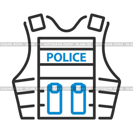Police Vest Icon. Editable Bold Outline With Color Fill Design. Vector Illustration. Стоковая иллюстрация, агентство Ingram Publishing / Фотобанк Лори