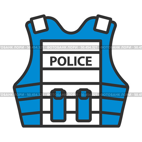 Police Vest Icon. Editable Bold Outline With Color Fill Design. Vector Illustration. Стоковая иллюстрация, агентство Ingram Publishing / Фотобанк Лори