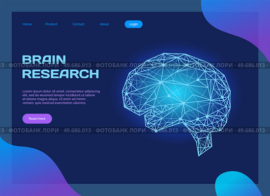 Polygonal human brain made of lines and dots. Medical research of internal organs, innovative technology in medicine concept. Organ of human central nervous system. Brain modern 3D volumetric image. Polygonal human brain, organ of central nervous system. Innovative technology in medicine concept. Стоковая иллюстрация, агентство Ingram Publishing / Фотобанк Лори