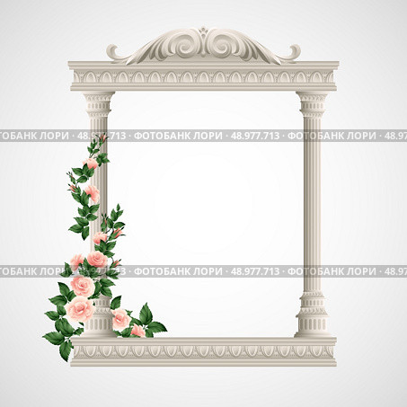 Portico an ancient temple. Colonnade.  Vector Illustration EPS 10. Portico an ancient temple. Colonnade.  Vector Illustration. Стоковая иллюстрация, агентство Ingram Publishing / Фотобанк Лори