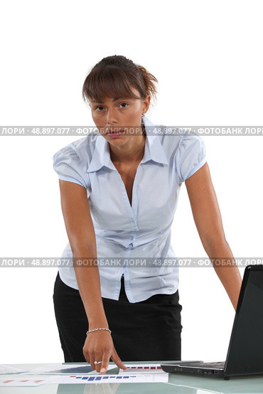 Portrait of an overworked woman. Стоковое фото, агентство Ingram Publishing / Фотобанк Лори