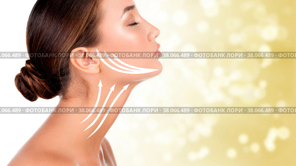 Portrait of woman with perfect skin and makeup, antiaging concept. Стоковое фото, фотограф Nobilior / Фотобанк Лори