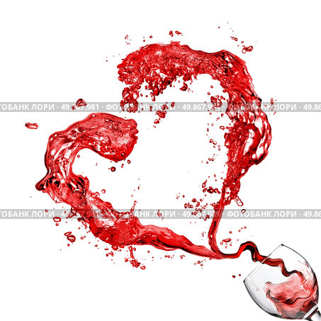 Pouring red wine in glass goblet isolated on white   Pouring red wine in glass goblet isolated on white. Стоковое фото, агентство Ingram Publishing / Фотобанк Лори