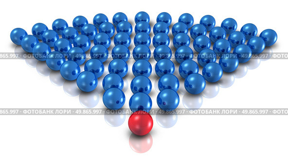 Power leadership as a team leader concept with a teamwork manager director guide as sphere symbols following the group captain as a lead and learn business relationship on a white background. Стоковое фото, агентство Ingram Publishing / Фотобанк Лори