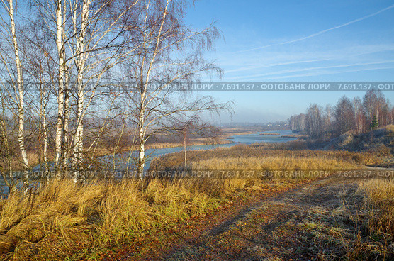 Поздняя осень на реке Уче (2014 год). Стоковое фото, фотограф Елена Коромыслова / Фотобанк Лори