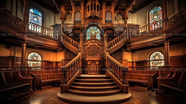 preacher pulpit church building ai generated. Стоковое AI-изображение, AI-художник Vectorwin / Фотобанк Лори