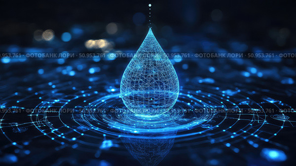 precipitation scanning radar water drop ai generated. Стоковое AI-изображение, AI-художник Vectorwin / Фотобанк Лори