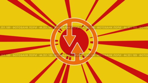 Преимущество знака встречного движения на фоне анимации движущихся лучей солнца. Большой оранжевый символ немного увеличивается. Плавная закольцованная анимация в формате 4k на желтом фоне. Стоковое видео, видеограф Карпенко Алексей / Фотобанк Лори