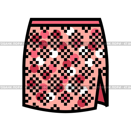 preppy sequin skirt stylish clothes color icon vector illustration. Стоковая иллюстрация, иллюстратор Vectorwin / Фотобанк Лори